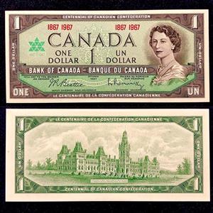 اسکناس بانکی 1 دلار ملکه جوان کانادا 