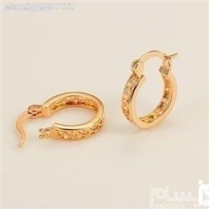 گوشواره جواهر ایتالیایی با روکش طلای 24 عیار