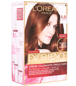 کیت رنگ موی لورآل LOreal Excellence Hair Color Kit No 6.41 Loreal Excellence Hair Color Kit No 6.41