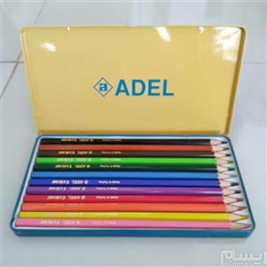 مداد رنگی 12 رنگ ADEL جعبه فلزی اصل ترکیه