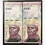 اسکناس جفت بانکی و ارزشمند 1000 بولیوار ونزوئلا
