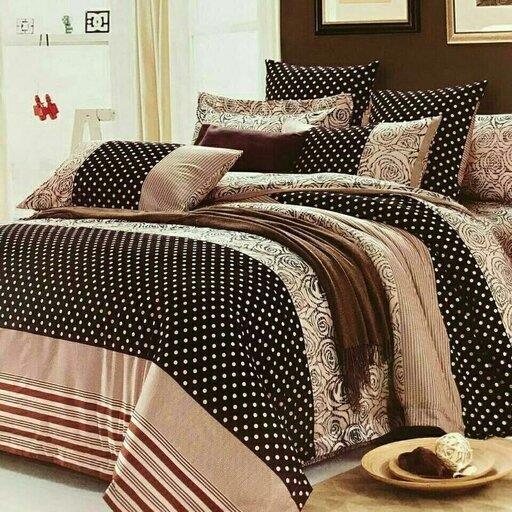 لحاف روتختی برای تخت دو نفره شامل لحاف و روکش کشدار تشک و دو عدد روبالشی و دو عدد رو کوسنی