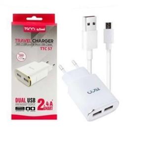 آداپتور شارژ بهمراه کابل میکرو 2خروجی تسکو TTC-57