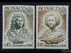 2 عدد تمبر زیبای موناکو مهر نخورده 