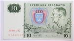 اسکناس بانکی 10 کرون سوئد 1980 واریته کمیاب