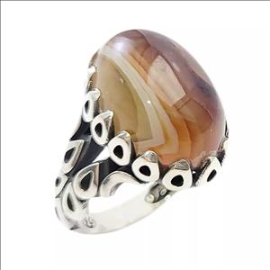 انگشتر نقره مردانه عقیق سلیمانی\n