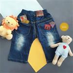 شلوار جین بچگانه کمر کشی برند Moa denim سایز 9تا12 ماه
