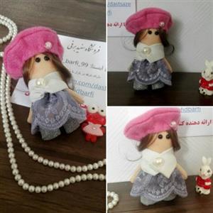 عروسک روسی آویز کیف، قابل استفاده برای جا سوئیچی ، با موهای قابل حرارت