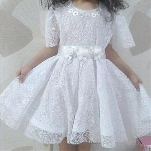 لباس عروسکی توری 2 تا 5 سال دخترانه آستین کوتاه بچه گانه