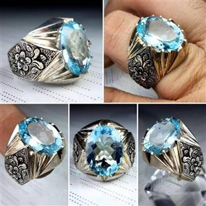 انگشتر مردانه نقره توپاز