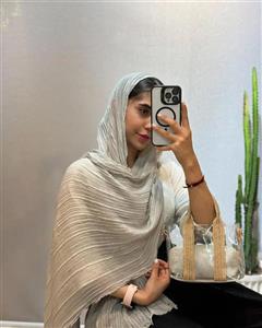 شال زرد نخ ابریشم