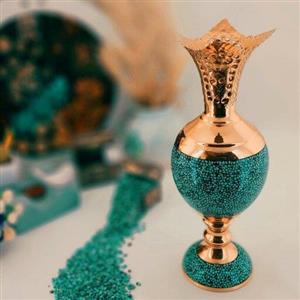 سنبلدان گلدان فیروزه کوبی 30 صنایع دستی فیروزه نیشابور 