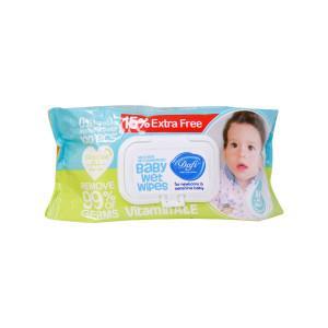 دستمال مرطوب پاک کننده کودک دافی مدل Extra بسته 100 عددی