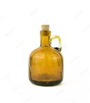 بطری آبگینه استوانه ای عسلی سایز ۳- کد ۰۲۵
