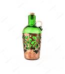 بطری آبگینه تلفیقی طرح بهار سبزرنگ کوچک- کد ۰۲۹