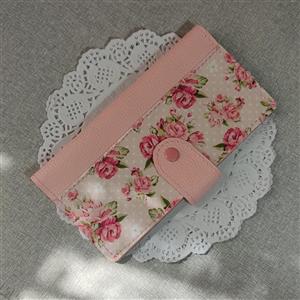 کیف پول زنانه گل گلی رز صورتی