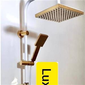 علم دوش حمام سفید طلایی