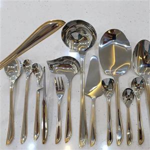 سرویس قاشق و چنگال رایمون 24 نفره 144 پارچه کیفیت عالی و درجه 1 . دو رنگ و نگیر