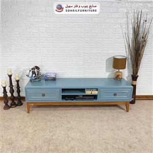 میز تلویزیون مدرن چوب MDF مدل 137 سهیل روکش طبیعی بلوط 