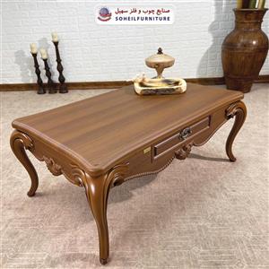 میز جلومبلی چوبی کلاسیک کشودار مدل 0080 سهیل 