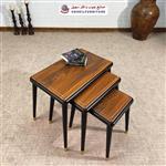 میز عسلی چوبی مدرن سه تیکه مدل 0082 سهیل