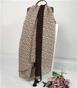 شال کرم قهوه ای فندی پلیسه کد 2645