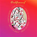 روسری فام طرح فشن رژ کفش قرمز مناسب برای ولنتاین جنس نخی چهارفصل فوق العاده با کیفیت