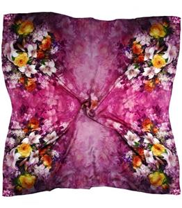 روسری مجلسی ابریشم اصل بنفش کد 2573