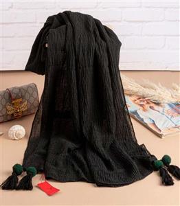 شال مشکی ساده پلیسه کد 2559