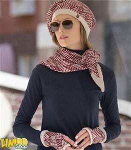 کلاه شال گردن دستکش ست دولایه حوله ای تارتن