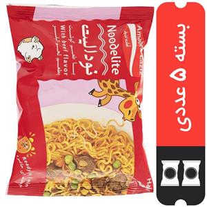 بسته ۵ عددی نودل گوشت آماده لذیذ 75 گرمی