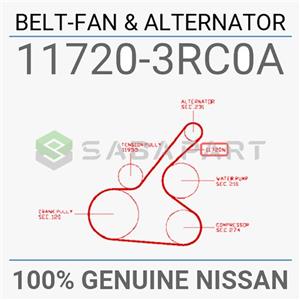 تسمه دینام نیسان سانی – محصول اصلی (جنیون پارت) – کد فنی: 117203RC0A