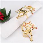 حلقه دستمال سفره Karaca Home Flowery Deer Gold 