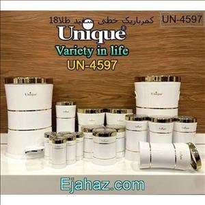 سرویس آشپزخانه یونیک براق درب طلایی 18 پارچه