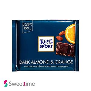 شکلات تخته ای بادام تلخ و پرتقال ریتر اسپرت 100 گرم  Ritter Sport Dark Almond & Orange Chocolate-100g