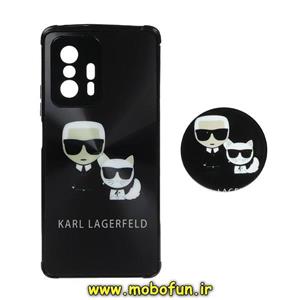 قاب گوشی Mi 11T - Mi 11T Pro شیائومی لیزری محافظ لنز دار پاپ سوکت دار طرح کارل لاجرفلد KARL LAGERFELD کد 225