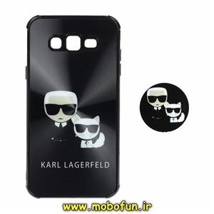 قاب گوشی Galaxy J7 2015 - J700 سامسونگ لیزری محافظ لنز دار پاپ سوکت دار طرح کارل لاجرفلد KARL LAGERFELD کد 154