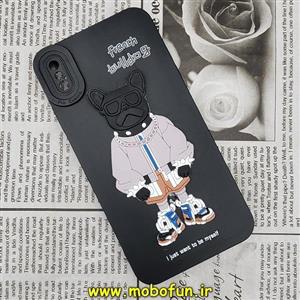 قاب گوشی iPhone XS Max آیفون طرح سیلیکونی ژله ای سه بعدی برجسته عروسکی محافظ لنز دار مشکی کد 180