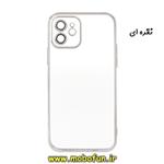 قاب گوشی iPhone 12 آیفون طرح ژله ای الکتروپلیتینگ محافظ لنز دار اورجینال یونیک کیس Unique Case نقره ای کد 652