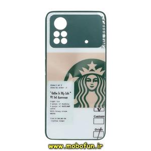 قاب گوشی Poco X4 Pro 5G پوکو شیائومی لیزری محافظ لنز دار دور سیلیکونی طرح استارباکس STARBUCKS کد 290