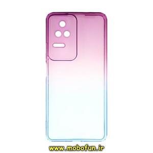 قاب گوشی Poco F4 شیائومی طرح دو رنگ ژله ای شفاف ایربگ دار کپسولی محافظ لنز دار کد 10