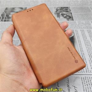 کیف گوشی موبایل Galaxy Note 20 Ultra سامسونگ کلاسوری اورجینال دادوو Dadoo مدل SPORT 2023 قهوه ای روشن کد 120
