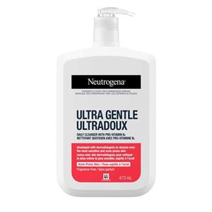  پاک کننده صورت روزانه فوق العاده ملایم نوتروژینا ultra gentle ultradoux مناسب پوست های مستعد آکنه و حساس  حجم 473