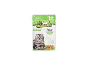 پوچ گربه جانگل با طعم مرغ در سس Jungle Chunks With Chicken وزن 100 گرم