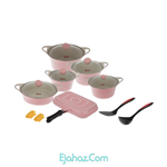 Candid Capri 15 Pieces Ceramic Cookware Set With Glass Lid-Butterfly Handle