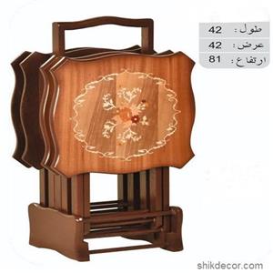 میز عسلی تاشو چمدانی معرق طرحدار کد 575