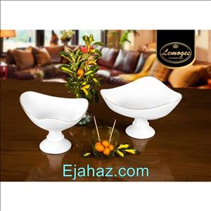 کاسه سه گوش پایه دار بزرگ چینی لمون