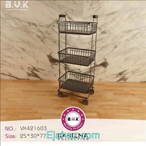 جا سیب زمینی پیاز چوبی فلزی سه طبقه بی وی کی