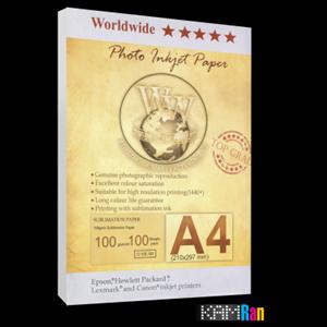 کاغذ سابلیمیشن دبلیو دبلیو سایز A4 وزن 100 گرم 100 برگ