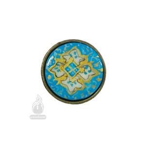 انگشتر میناکاری قطر 22 میلی متر آبی روشن